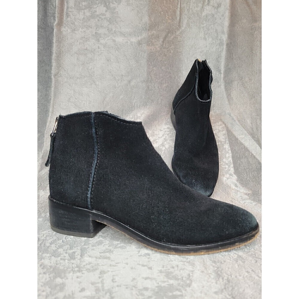 Dolce Vita Women's Suede Back Zip Ankle Booties Boots Black Size 7